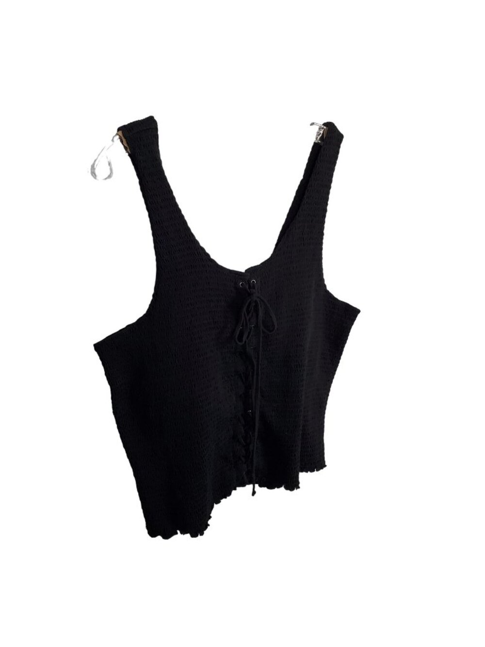 Hot Topic 4 Size 4X Top Smocked Lace Up Corset Tank Gothic Cottagecore Stretchy